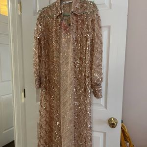 Zara sequin dress shirt with buttons